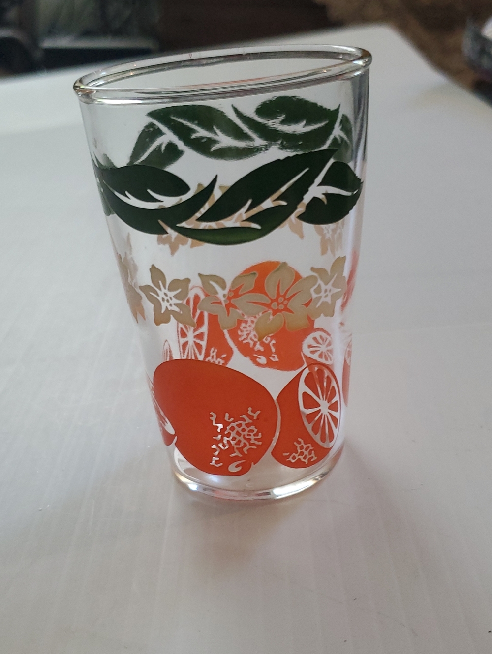 Vintage-Inspired Orange & Green Glass Tumbler